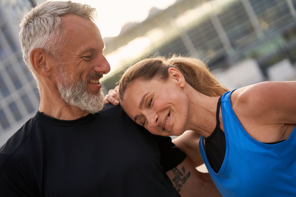 portrait lovely middle aged couple man woman